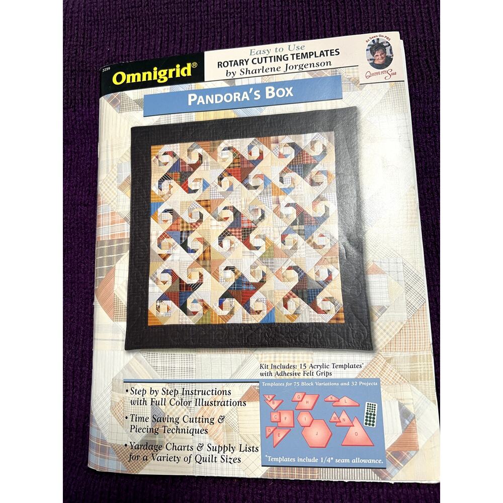 omnigrid rotary cutting templates pandoras box quilt
